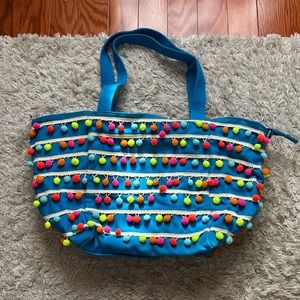 Colorful Pom Pom Tote Bag